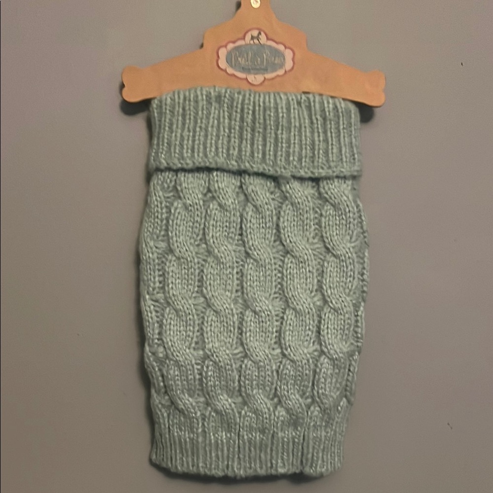 Cozy Knit Dog Sweater - Green